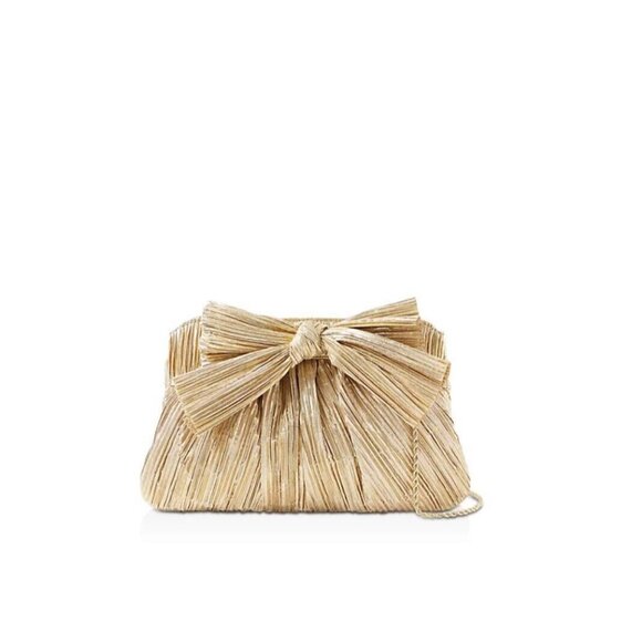 LOEFFLER RANDALL Rayne pleated bow clutch - Gold - Picture 9 of 13